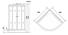 Душевая кабина Niagara Eco NG- 4503-14BLACK 80x80 стекло с рисунком