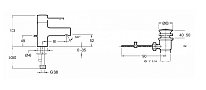 Смеситель для раковины Jacob Delafon Cuff E37301-CP