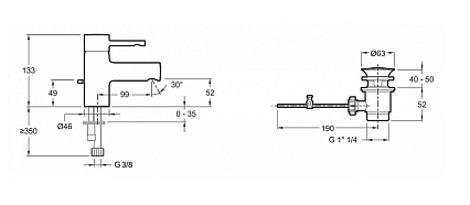 Смеситель для раковины Jacob Delafon Cuff E37301-CP