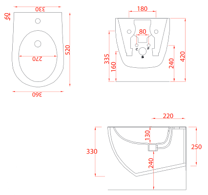 Подвесное биде Artceram File 2.0 FLB001 17 30 черный матовый