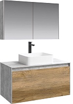 Мебель для ванной Aqwella 5 stars Mobi 100 см корпус бетон светлый