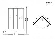 Душевая кабина Niagara NG 2507-14 80x80 стекло тонированное