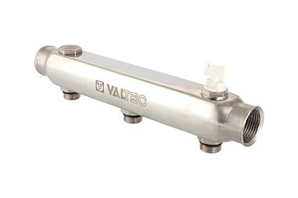Коллектор из нержавеющей стали Valtec 100 мм, 1 1/2х7 выходов, 3/4 наружная VTc.510.SS.080507