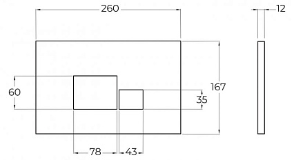 Кнопка смыва BelBagno BB074NERO для BB020, BB025, BB026, матовый черный