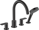 Смеситель на борт ванны Hansgrohe Vernis Shape 71459670 черный матовый