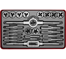 Набор метчиков и плашек Зубр МАСТЕР сталь 9ХС, 24 предмета 28116-H24_z01