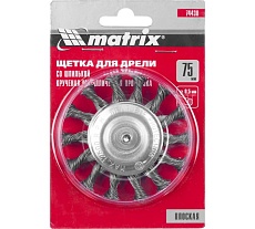 Щетка дисковая для дрели 75 мм Matrix 74430