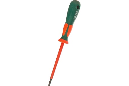 Шлицевая диэлектрическая отвертка Jonnesway SL, DV13S4100 (D19S4100), 4х100мм