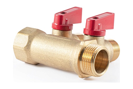 Коллектор с шаровыми кранами PROFACTOR в/н 3/4" х 2 вых 1/2"нар PF MV 264.2