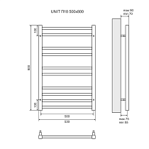 Полотенцесушитель электрический Lemark Unit LM45810E П10 50x80