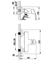 Смеситель для душа Lemark Plus Strike LM1103C