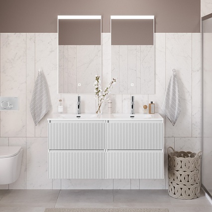 Тумба с раковиной BelBagno Uno 120 см, 4 ящика, Bianco Opaco