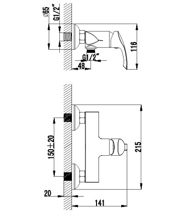 Смеситель для душа Lemark Plus Strike LM1103C