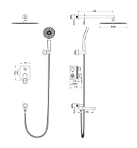 Душевой набор Wonzon&Woghand Frame WW-88939010-MB черный матовый