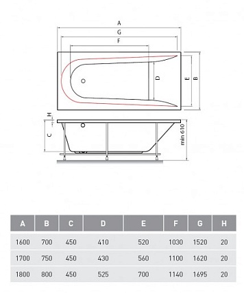 Акриловая ванна Vayer Boomerang 170x75