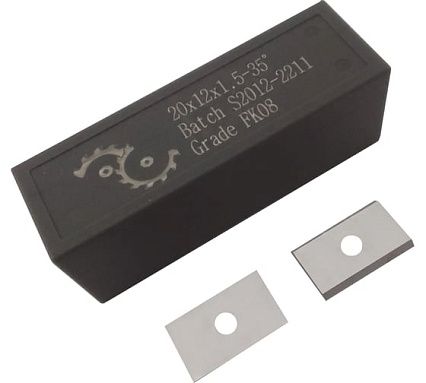 Нож сменный твердосплавный FHONK 20x12x1.5 стандарт HW 35º Z=2 NR (упаковка 10шт) 201215FK08-10