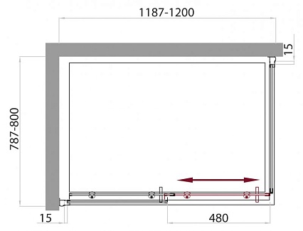 Душевой уголок BelBagno UNO-AH-1-120/80-P-Cr 120x80 рифленый