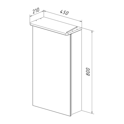 Зеркальный шкаф Lemark Zenon 45x80 LM45ZS-Z с подсветкой, белый глянец