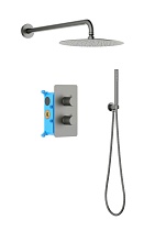 Душевой набор Aquatek Европа AQ1376BGM шлифованный черный хром