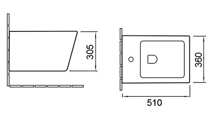 Подвесное биде Vincea Q-Line VB1-12G1B черный/золото