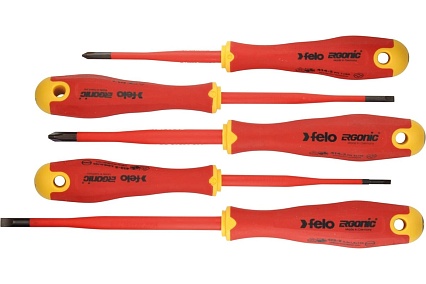 Набор диэлектрических отверток Felo Ergonic E-SLIM SL/PZ, 5 шт. 41385398