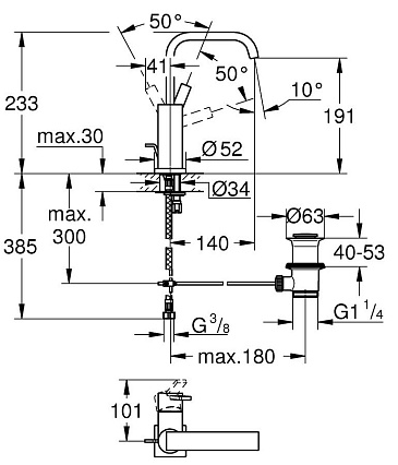 Смеситель для раковины Grohe Allure 32146000