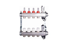 Коллекторная группа Aqualink с расходомерами, сливным краном и автоматическим воздухоотводчиком, нерж. сталь 1&quot;х5х3/4 &quot;2703