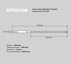Бур по бетону (14x540 мм; SDS-MAX) Inforce 11-01-516