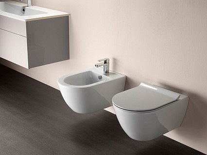 Подвесной унитаз GSI Pura 8815FR211 55x36 безободковый, белый с креплением