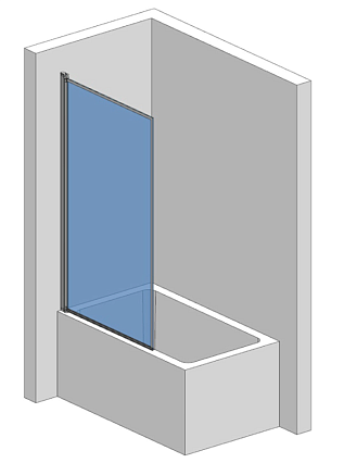 Шторка для ванны AQUAme AQM2859-9-L 90x140 левая, прозрачное стекло, черный