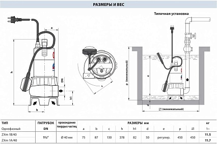 Дренажный насос для грязной воды Pedrollo ZXm/1B-40 48SDZE4BA1U