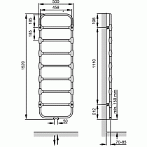 Полотенцесушитель водяной Zehnder Nobis NOB-150-050 Chrom