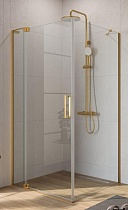 Душевой уголок Cezares Slider SLIDER-AH-1-80-80/90-C-BORO 80x80/90 прозрачное, брашированное золото