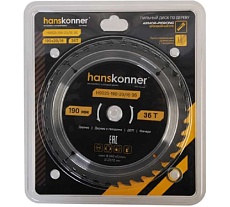 Пильный диск по дереву Hanskonner ArmorPiercing 190x20/16мм, 36 зубьев, H9025-190-20/16-36