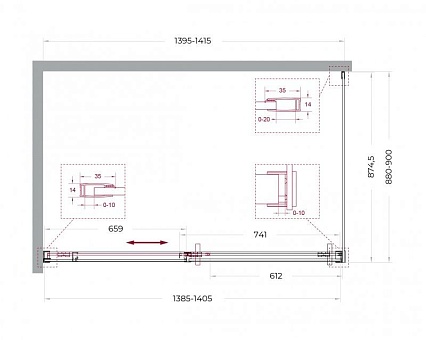 Душевой уголок BelBagno SOFT_CLOSE-1-AH-1-140/90-C-GM 140x90 прозрачный, оружейная сталь Душевой уголок BelBagno SOFT_CLOSE-1-AH-1-140/90-C-GM 140x90 прозрачный, оружейная сталь