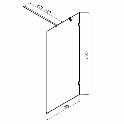Душевая перегородка Am.Pm X-Joy W94WI-90-F1-MTE 90x195 матовый хром, прозрачное