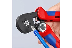 Пресс-клещи 6-гранные, обжимные Knipex KN-975314SB гильзы контакт. 0.08-10 мм², 2-е конц. гильзы 2x4мм²
