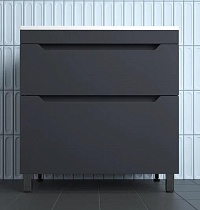 Тумба с раковиной Style Line Остин 80 см напольная, графит