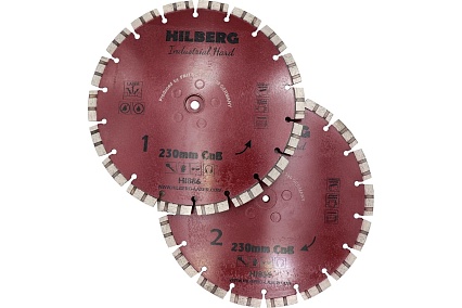 Диск алмазный отрезной Industrial Hard CnB 230 мм, 2 шт Hilberg HI886