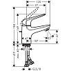 Смеситель для раковины Hansgrohe Novus Loop 71080000 с донным клапаном