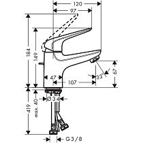 Смеситель для раковины Hansgrohe Novus Loop 71080000 с донным клапаном