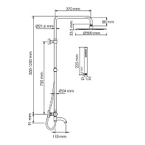 Душевая стойка WasserKRAFT A188.116.137.087.CH Thermo с термостатом, хром