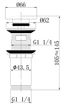 Донный клапан Abber AF0010W с переливом, белый