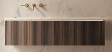 Тумба с раковиной Vincea Luxe 140 см шпон натуральный орех