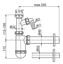 Сифон для раковины Alcaplast A430P выпуск 32