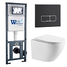 Комплект Weltwasser 10000011312 унитаз Merzbach 043 GL-WT + инсталляция Marberg 410 + кнопка Mar 410 SE MT-BL