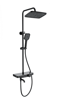 Душевая стойка Wonzon&Woghand WW-B3099-A-MB термостат, черный матовый