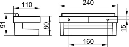 Полка Keuco Collection Moll 12759010001 со встроенным стеклоочистителем, хром/антрацит