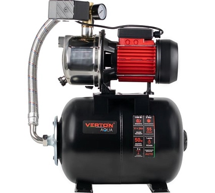 Насосная станция Verton AQUA PS1100S/24 1100 Вт, 55 л/мин, 24 л, гл. 9 м, высота 50 м, 1", 3 бар 01.13297.13552