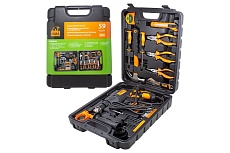 Набор инструментов с электрической дрелью ISMA 59 предметов, 220 В, 750 Вт, 0-2900 об/мин, в кейсе ISMA-1059(50734)